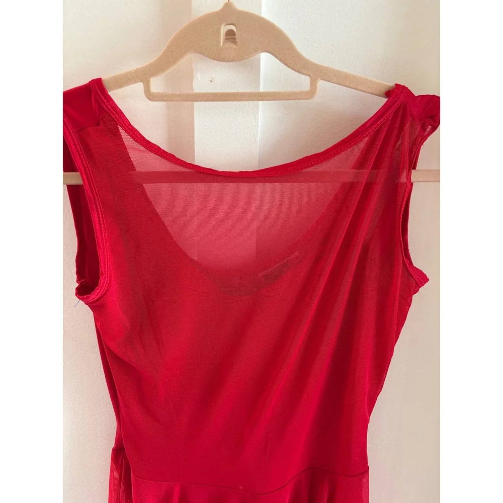 Curtain Call‎ Perform Red Dance Dress Asymmetrical Hem Sleeveless